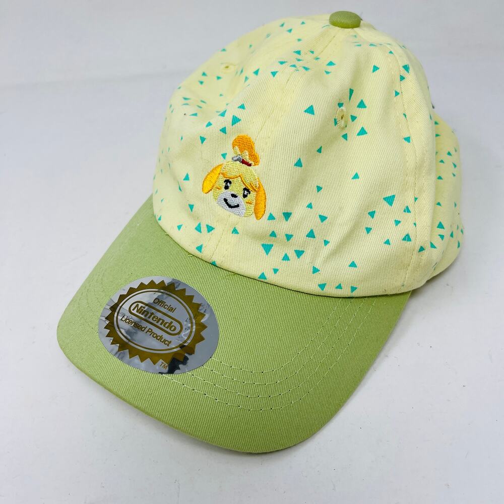 NEW! Nintendo Animal Crossing Adjustable Cap Hat Snapback Green Yellow - Picture 7 of 7